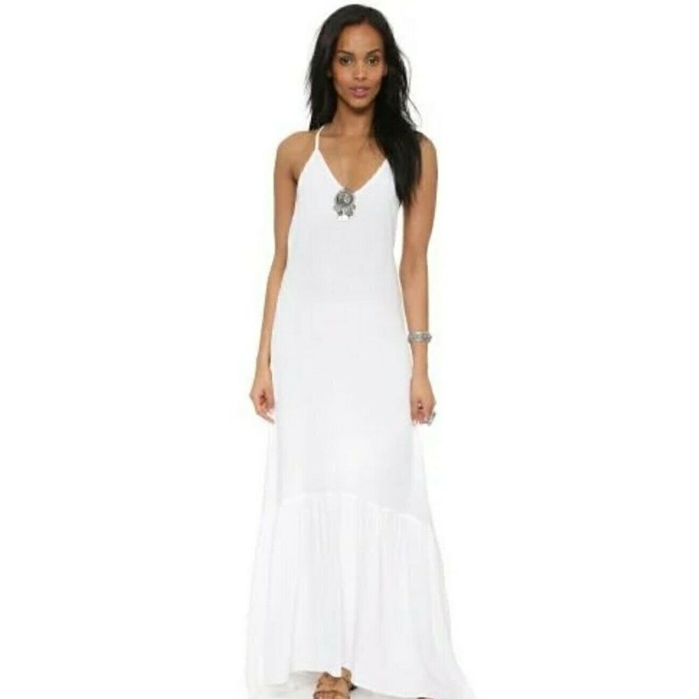 New Flynn Skye Topanga Solid White Dress Womens XS